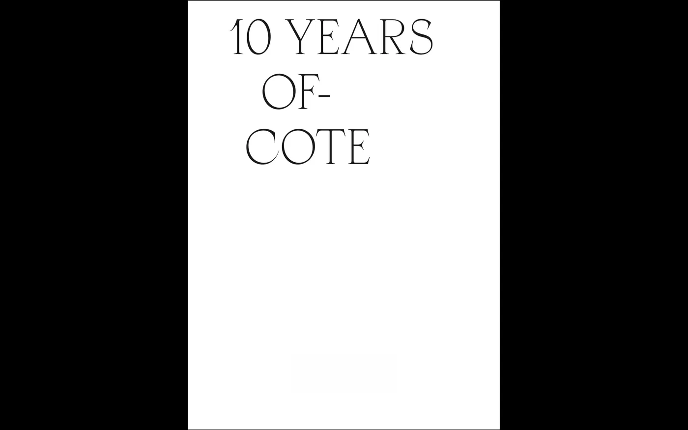 10 Years of COTE catalogue