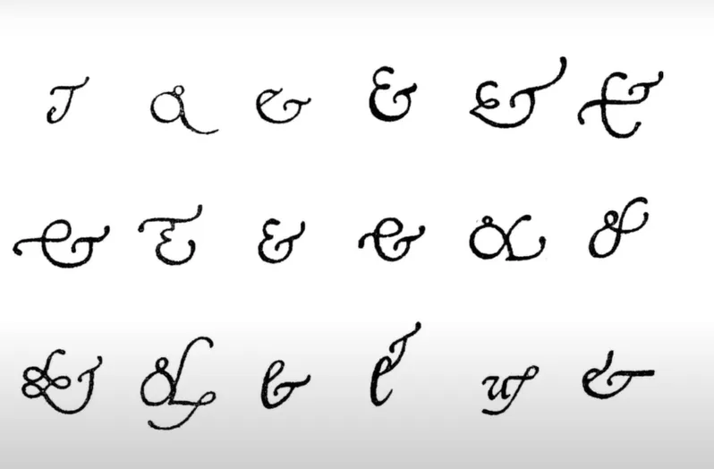 Ampersands by Giambattista Palatino (1515-1575)