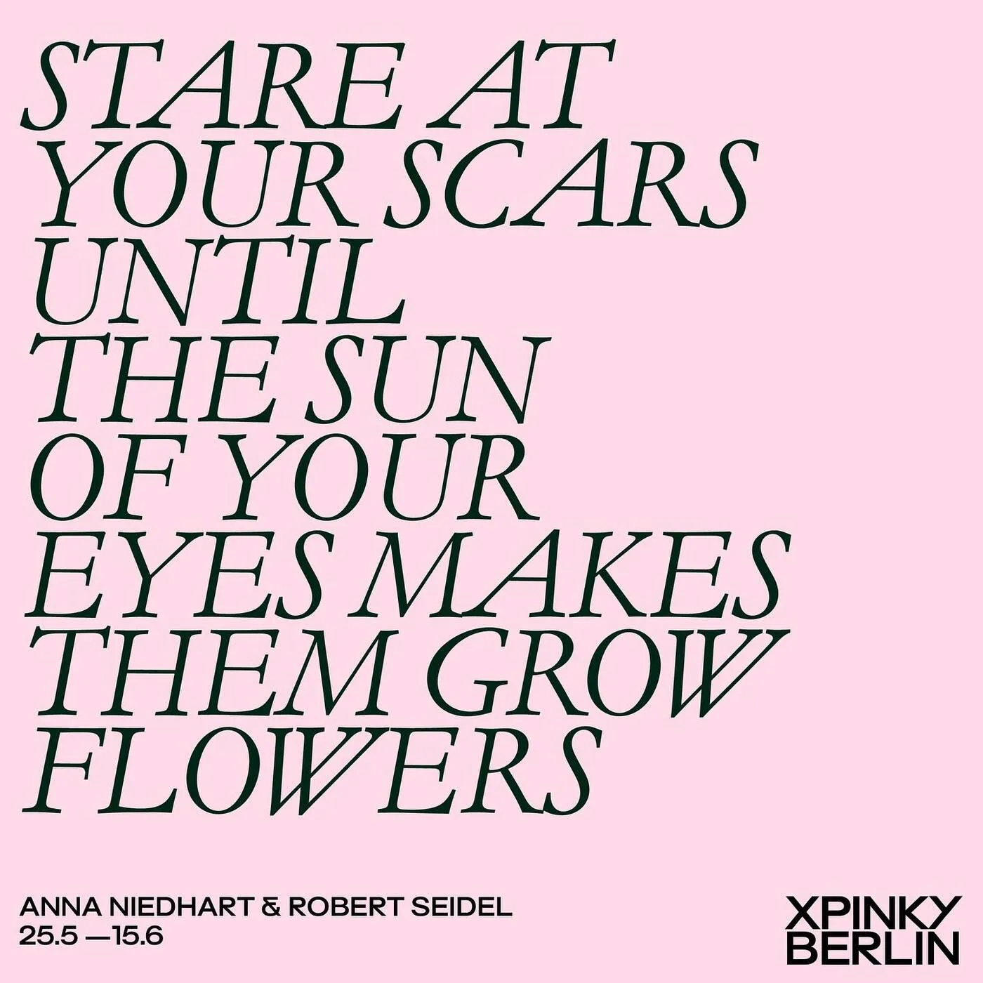 Anna Niedhart & Robert Seidel – Stare at Your Scars Until the Sun of Your Eyes Makes them Grow Flowers