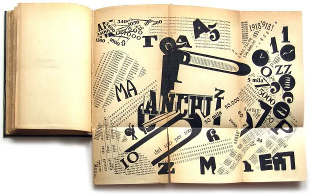 Mots en liberté, Tommaso Marinetti, 1907