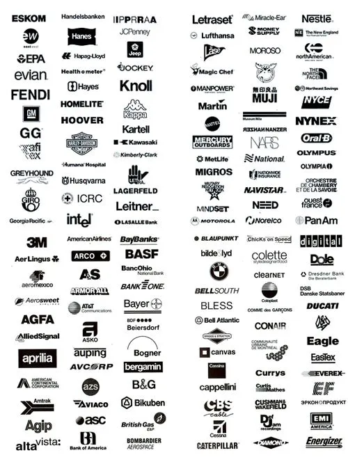 Logos designed in Helvetica, the limits of the Swiss style