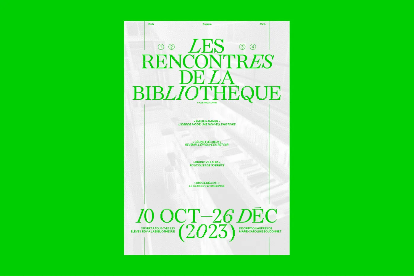 Les Rencontres de la Bibliothèque, École Duperré Paris