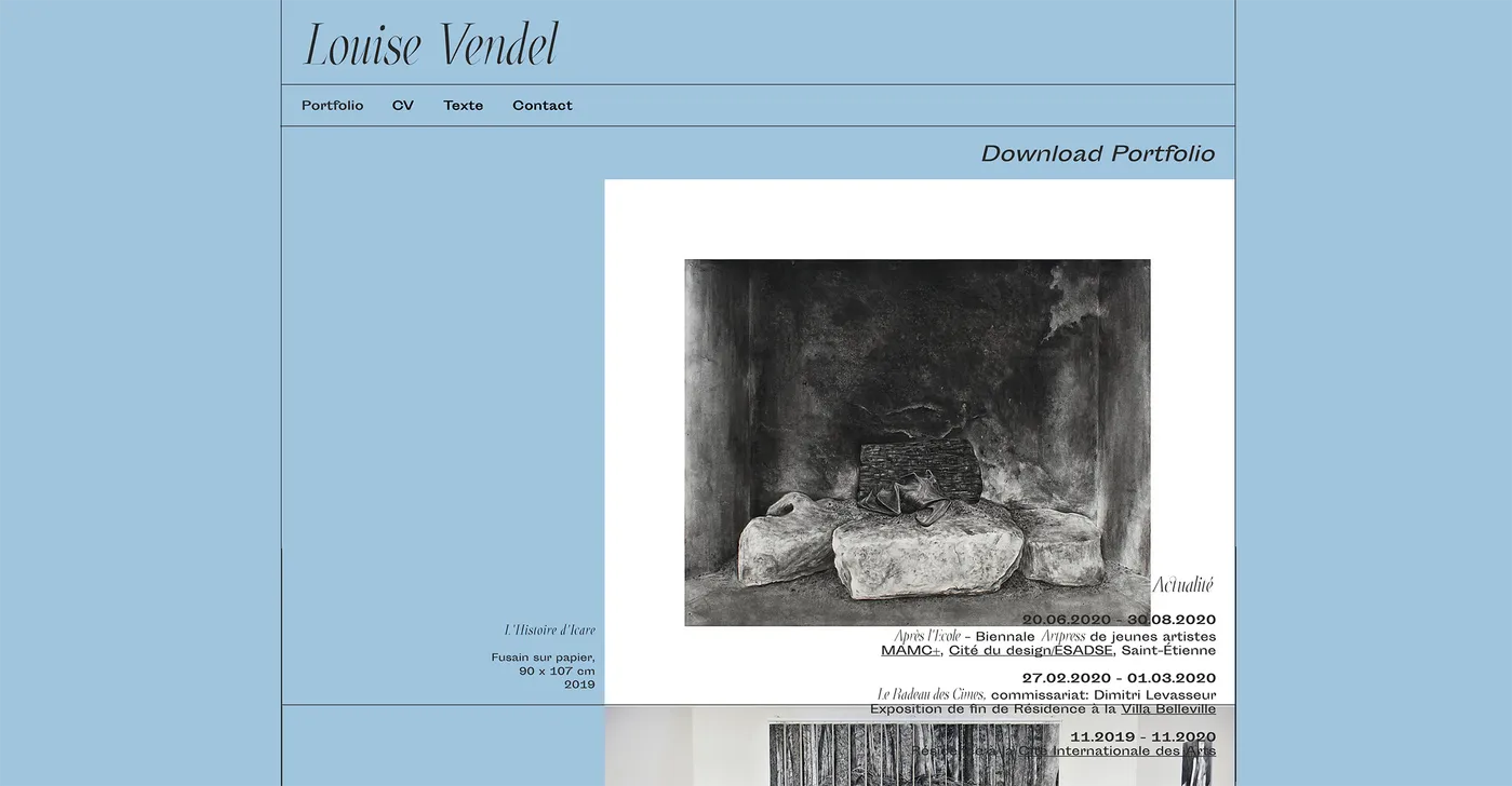 Louise Vendel portfolio website