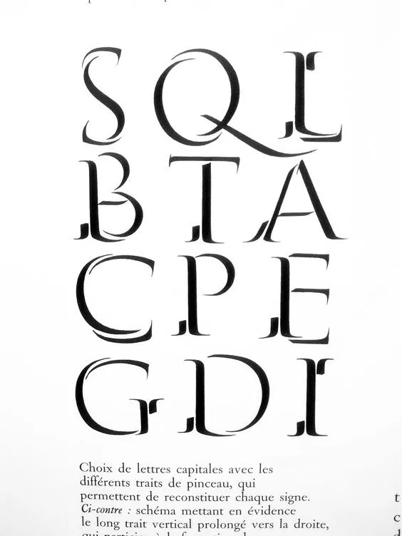 Edward Catich showing how the ductus on Roman Capitals can be designed with a paint brush