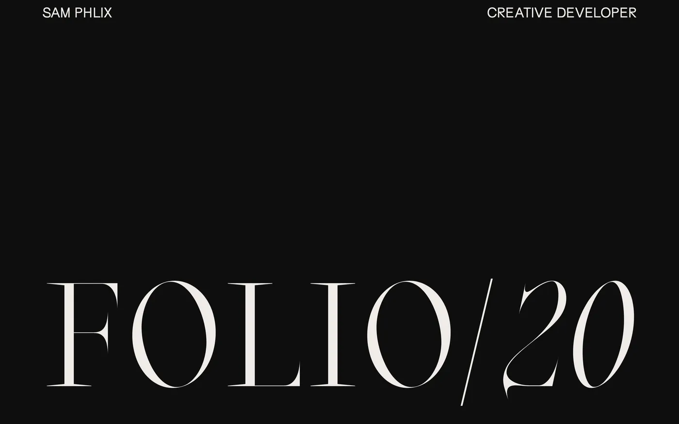 Sam Phlix portfolio website 2020