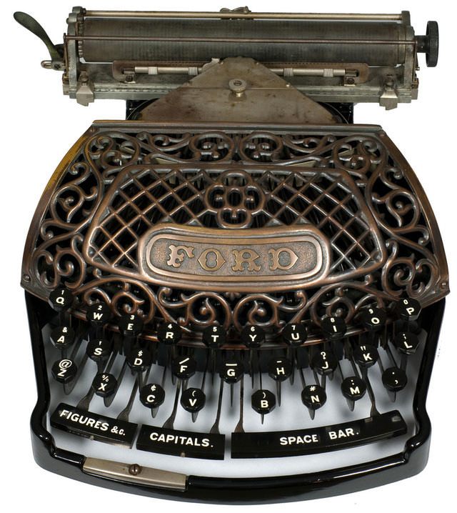 One of the first typewriter with a @ key. Ford, 1895.