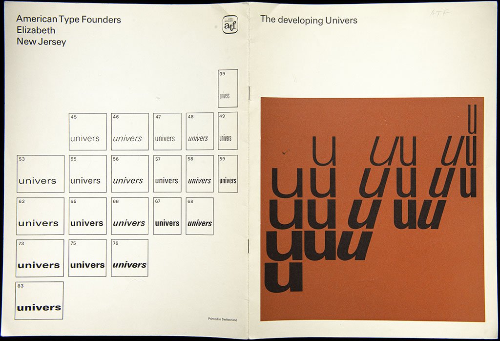In 1957, Frutiger released Univers, a 21 style typeface designed using a rational system. Today, it’s the same philosophy but using digital tools.