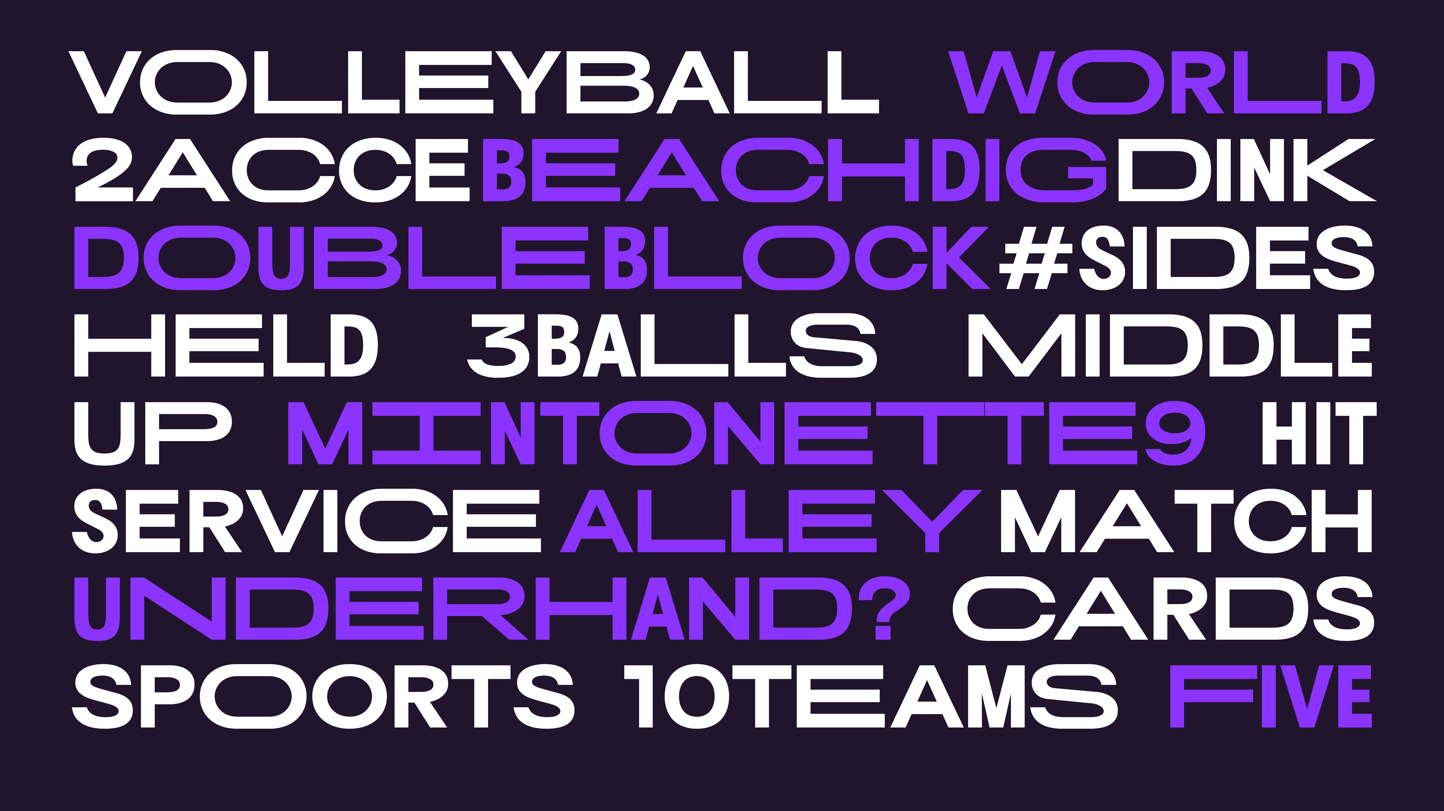 Volleyball World font family showcase